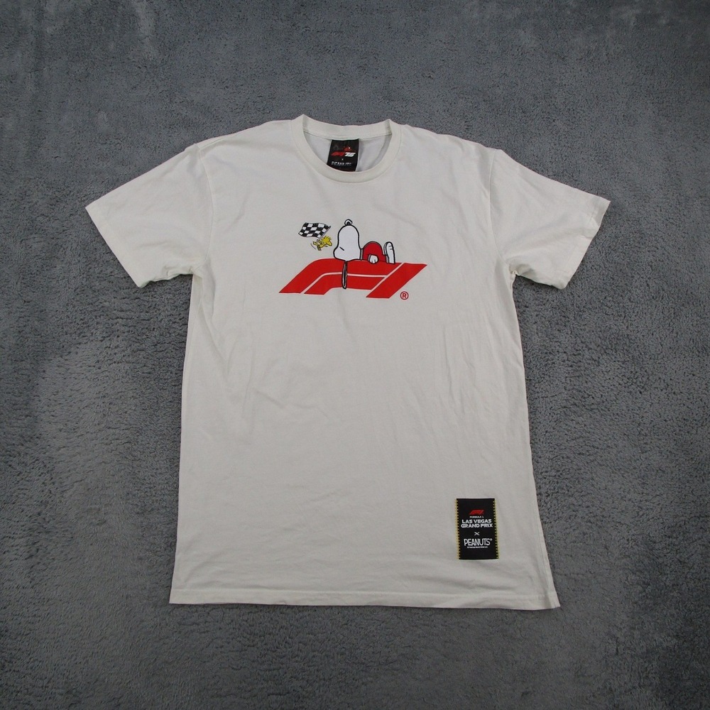 F1 Las Vegas Grand Prix x Peanuts Snoopy White T-Shirt Mens Large Formula 1